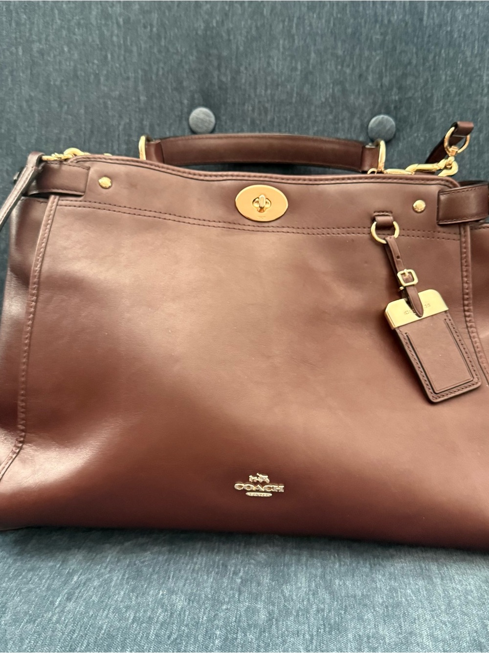 Coach Burgundy Leather Satchel with Gold Hardware Like New